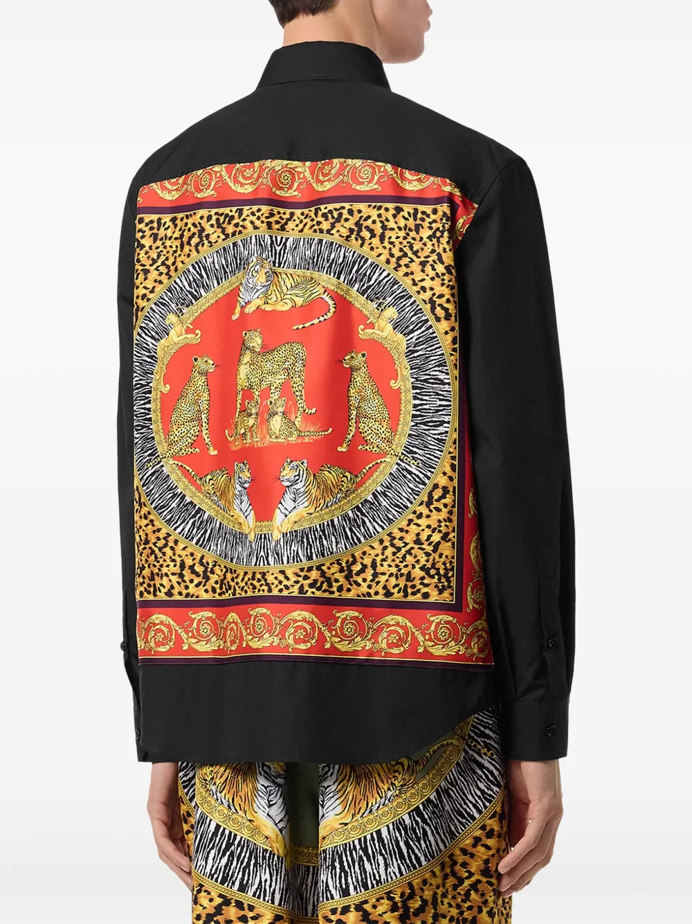 Versace Overhemd met print Zwart