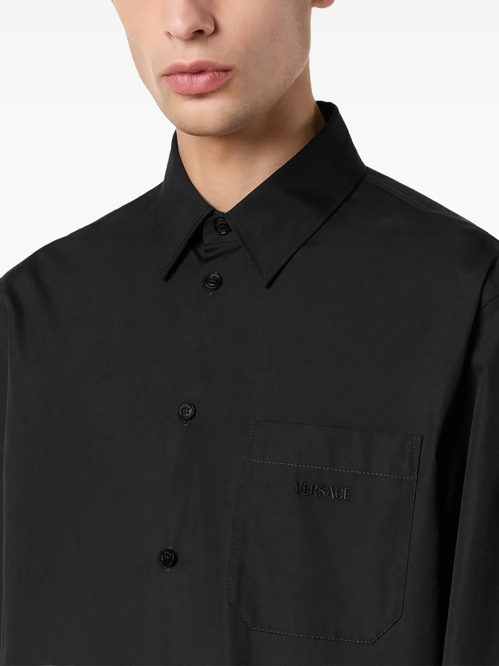 Versace Overhemd met print Zwart