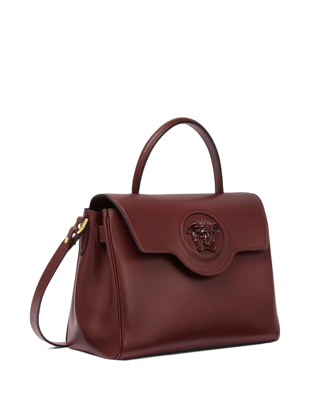 Versace La Medusa-embellished Top-handle Tote Bag In Red