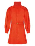 Versace geometric-pattern belted dress - Red