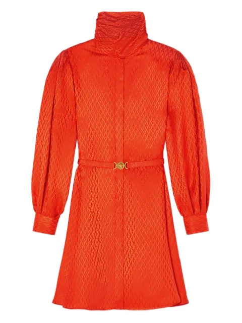 Versace geometric-pattern belted dress