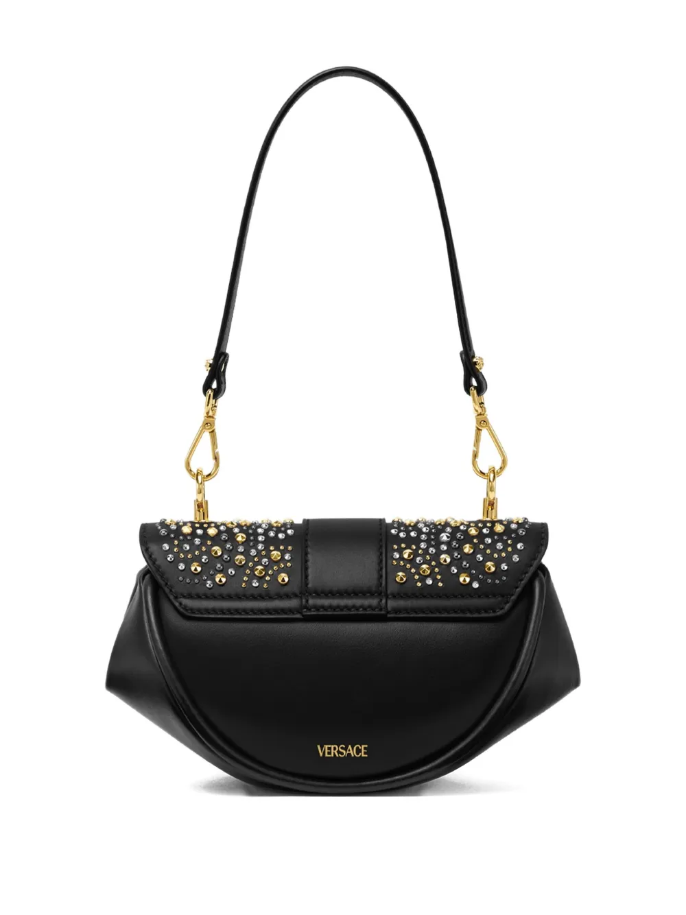 Versace Shoulder Bag Black With Studs In Black