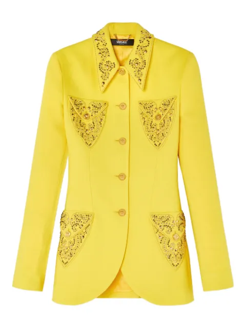 Versace crystal-embellished blazer
