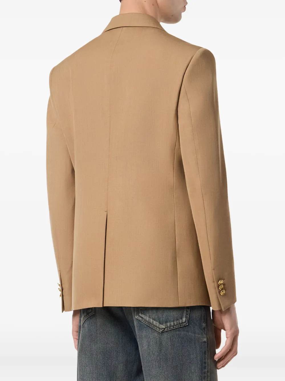 Versace Blazer met enkele rij knopen Beige