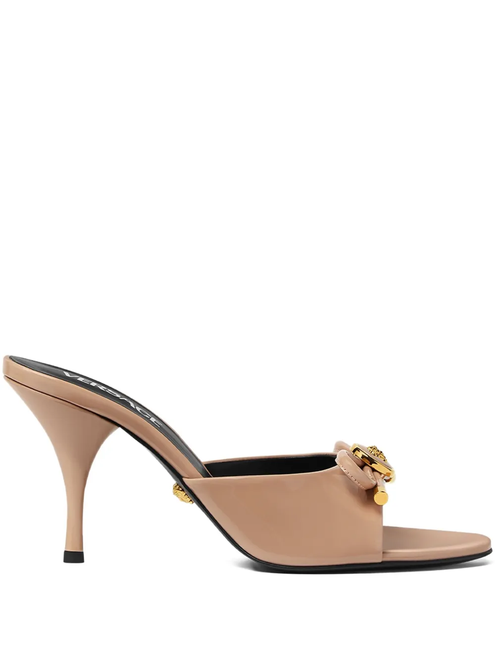 Versace 85mm bow-embellished leather sandals Neutrals