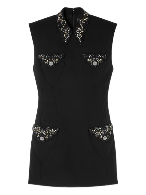 Versace 缀饰羊毛迷你连衣裙