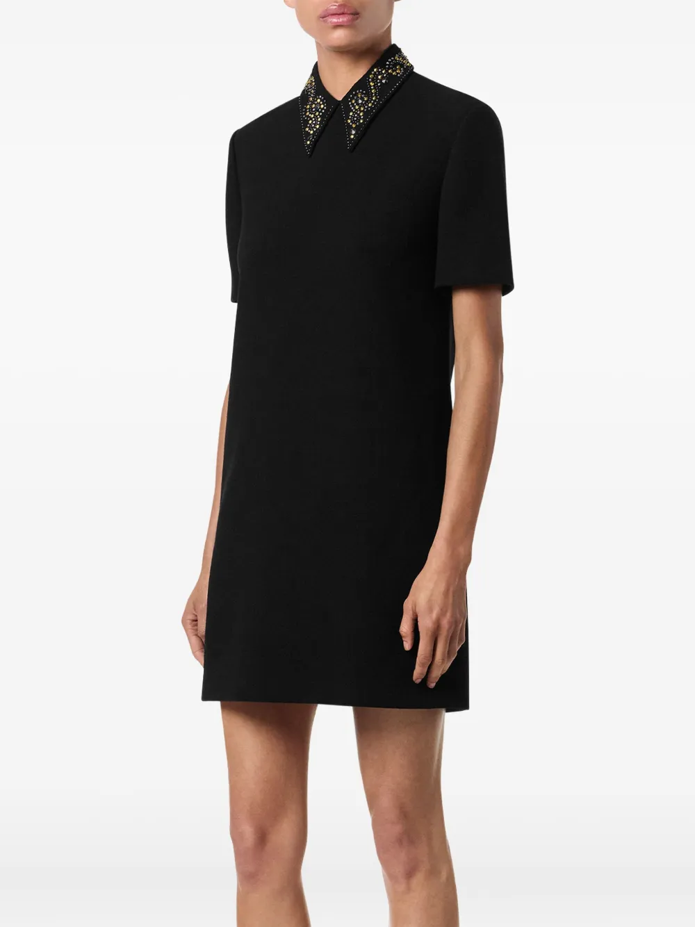 Versace Mini-jurk met verfraaide kraag Zwart