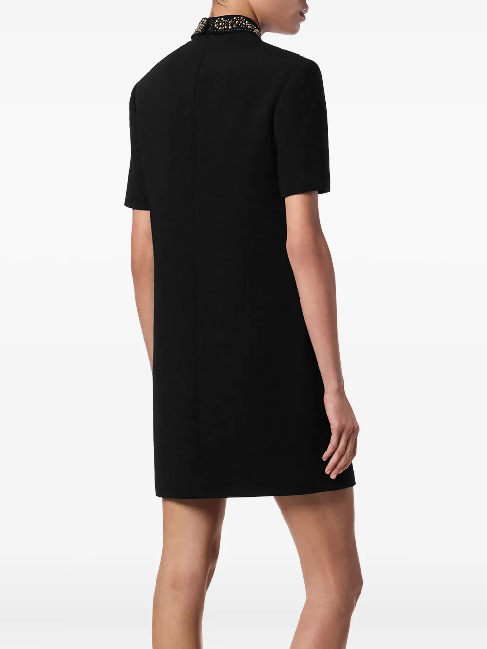 Versace Mini-jurk met verfraaide kraag Zwart