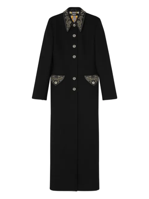 Versace embellished-collar coat