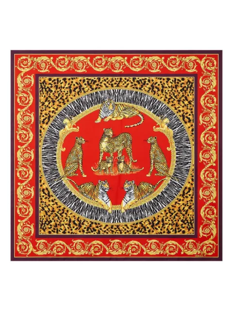 Versace animal-print silk scarf
