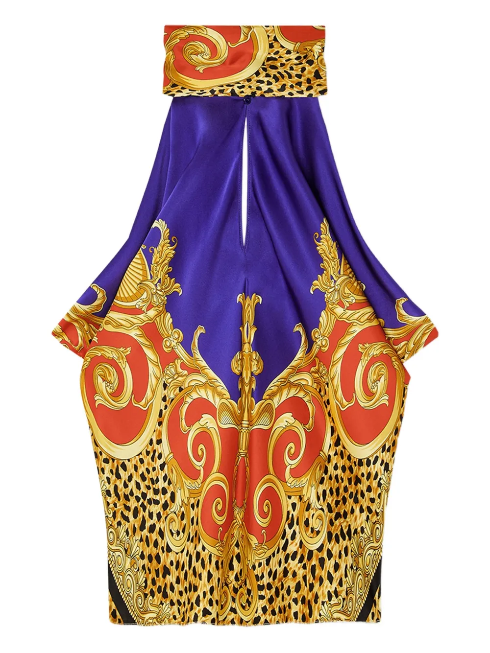 Versace baroque-print halterneck top Geel