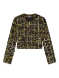Versace tweed zip-front jacket - Black