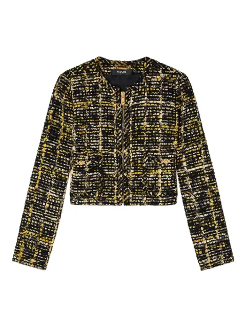 Versace tweed zip-front jacket