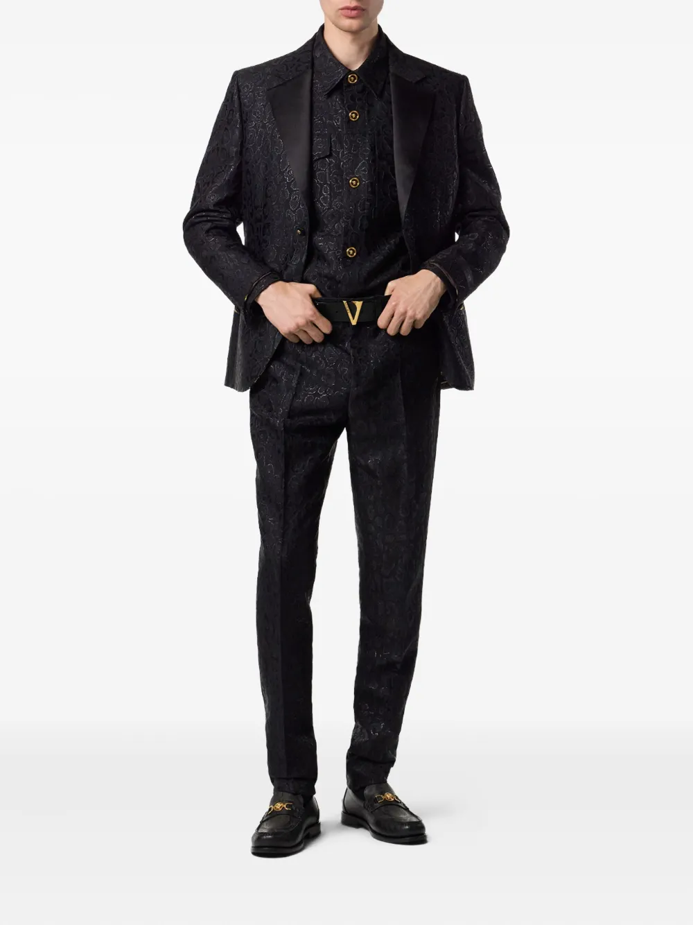 Versace leopard-pattern trousers - Zwart