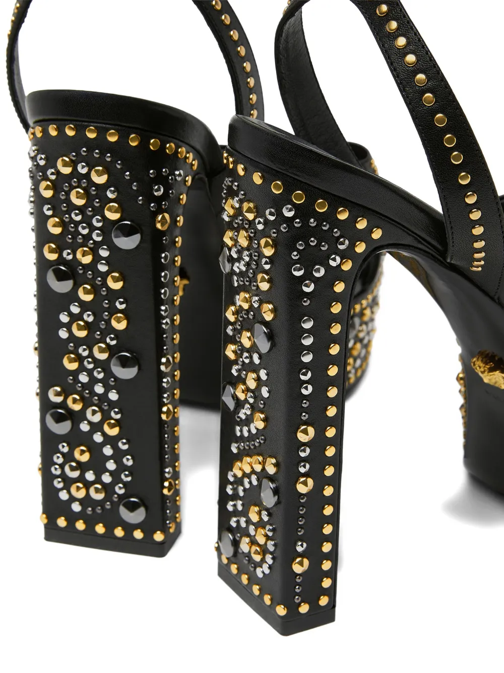 Versace 140mm La Medusa Platform Studded Sandals In Black