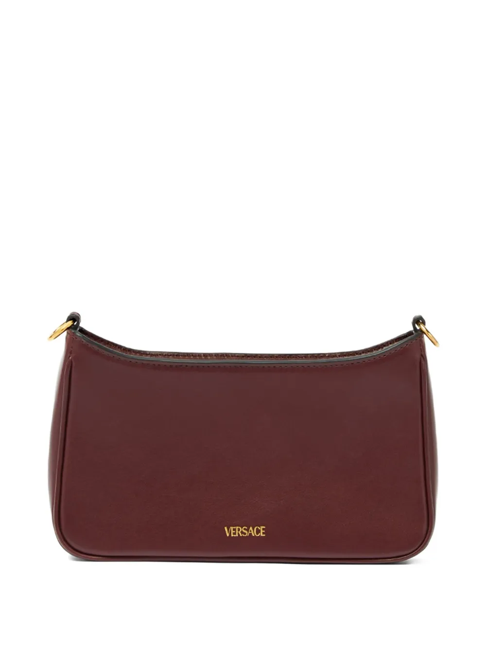 Versace Small La Medusa Leather Shoulder Bag In Brown