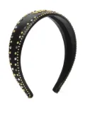 Versace leather logo-plaque studded headband - Black