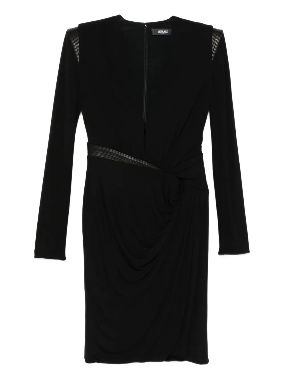 Versace long-sleeved gathered dress | Black | Image 1