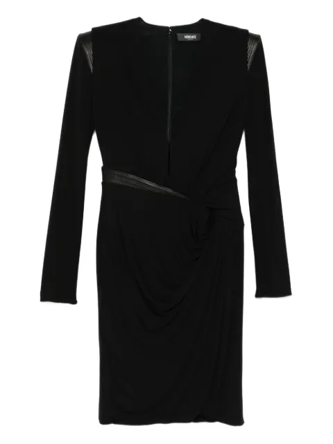 Versace robe mi-longue à col v et anches longues