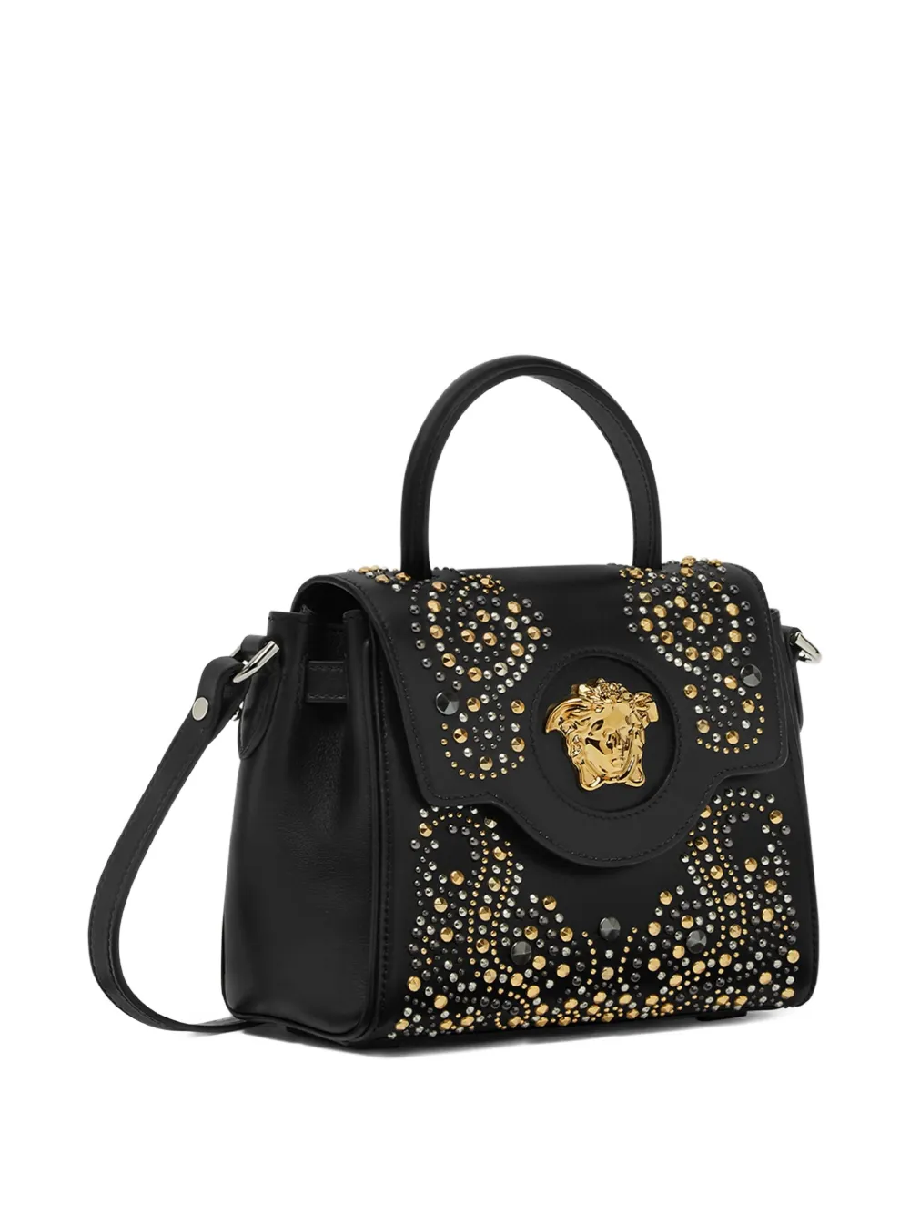 Versace Small La Medusa-hardware Top-handle Tote Bag In Black