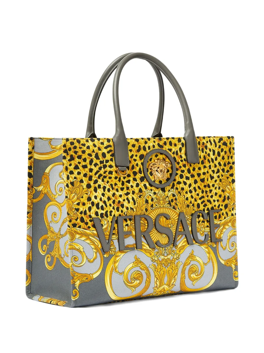 Versace Barok shopper met luipaardprint Grijs