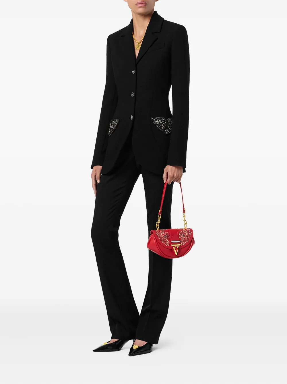 Versace Flared broek Zwart