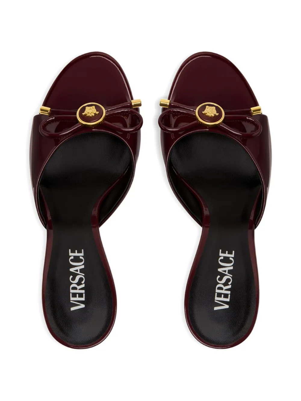 Versace 85mm bow-embellished leather sandals Red