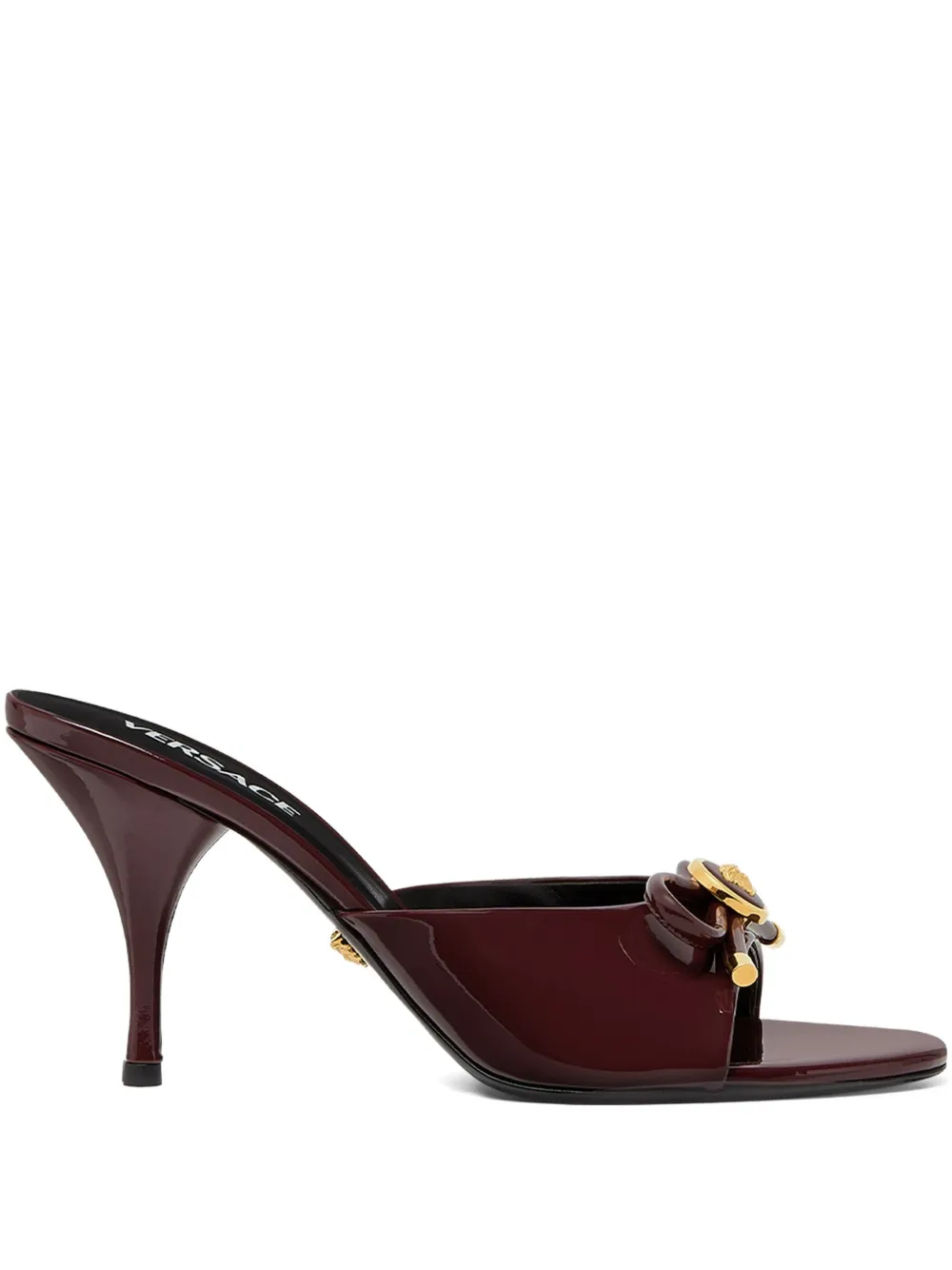Versace 85 mm leren sandalen verfraaid met strik Rood