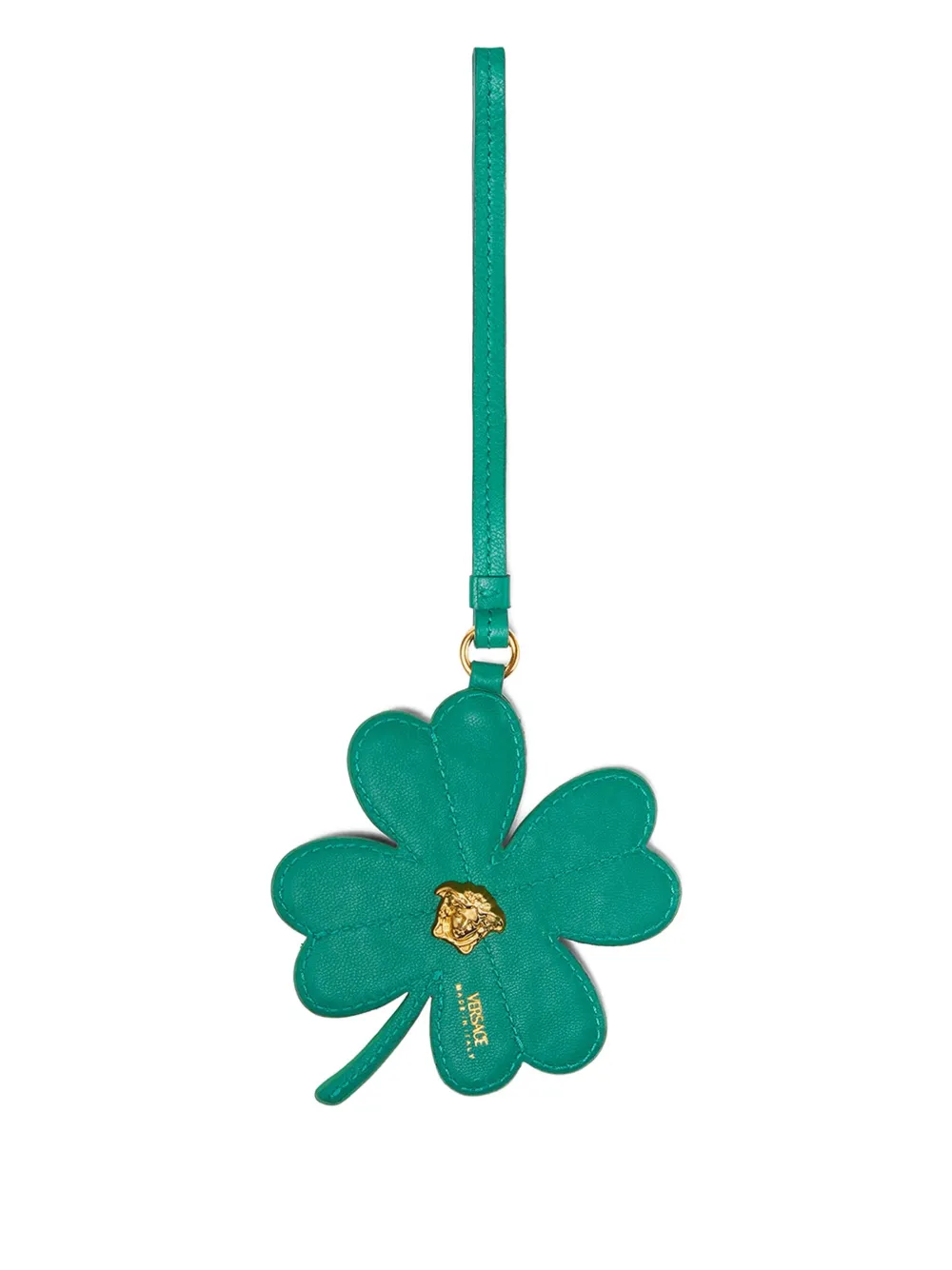 Versace crystal-embellished clover keyring | Green | Image 1