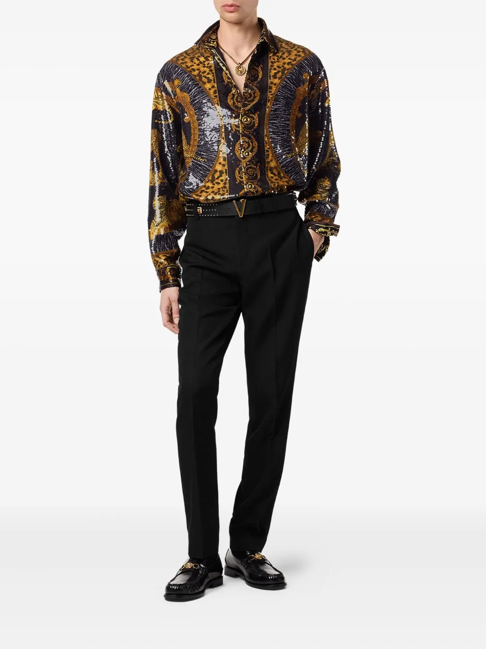 Versace leopard-print sequin-embellished shirt | Shirt Jackets | Image 2