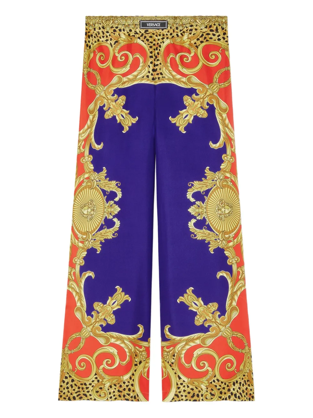 Versace Baroque-print Elastic-waist Trousers In Multi