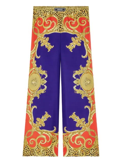 Versace baroque-print elastic-waist trousers