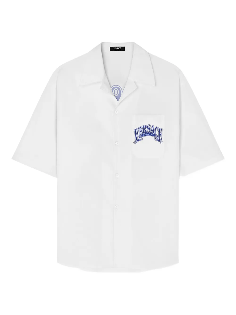 Versace logo-embellished cotton shirt | White | Image 1