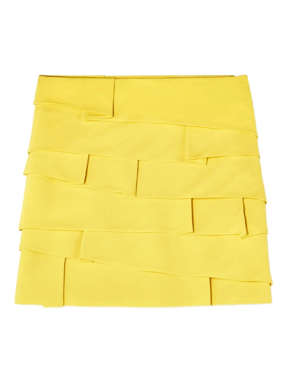 Versace Layered Ruffled Mini Skirt In Yellow