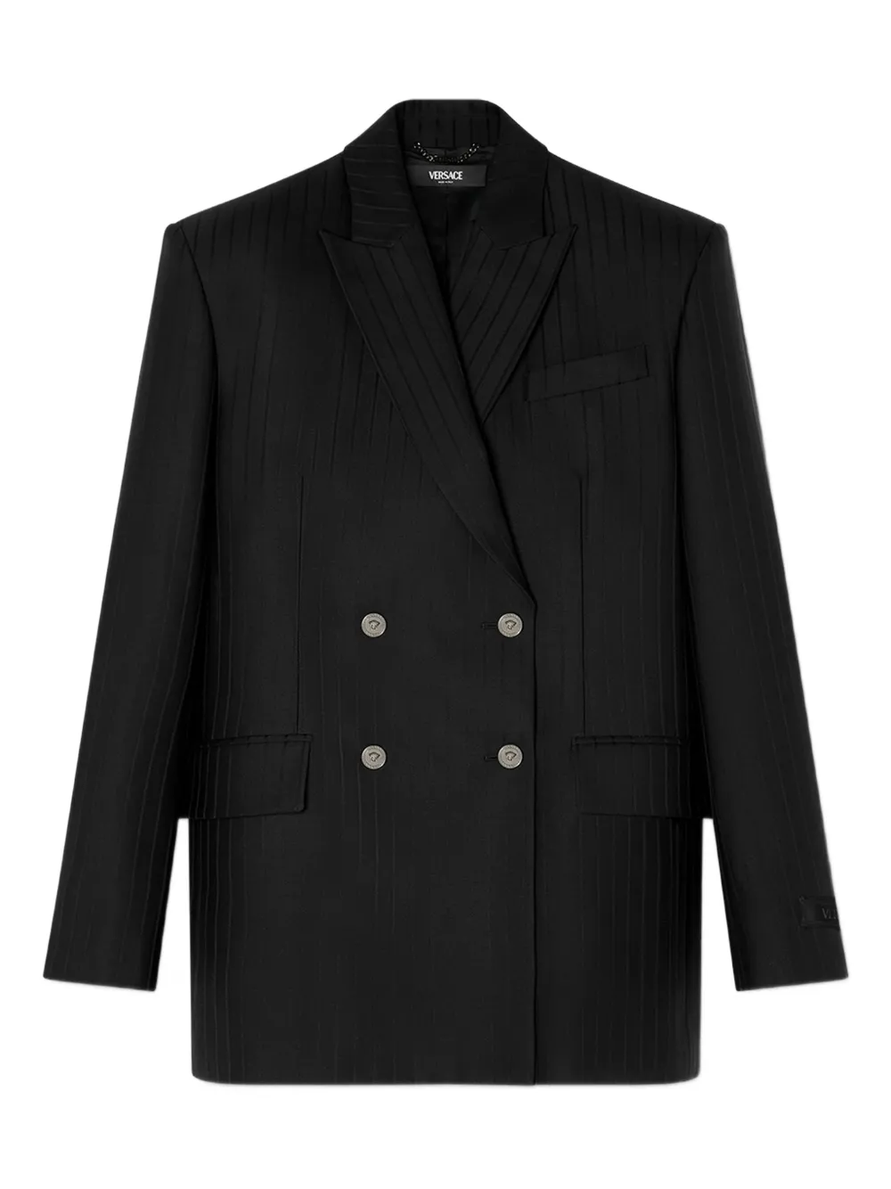 Versace pinstripe double-breasted blazer | Black | Image 1