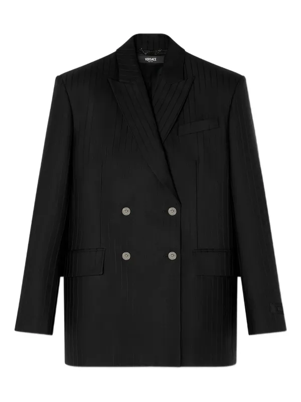 Versace ダブルブレストジャケット Versace ストライプ ダブルジャケット | ブラック | FARFETCH JP