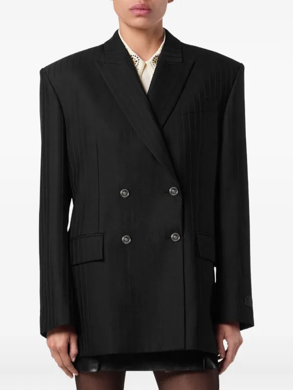 Versace ダブルブレストジャケット Versace ストライプ ダブルジャケット | ブラック | FARFETCH JP