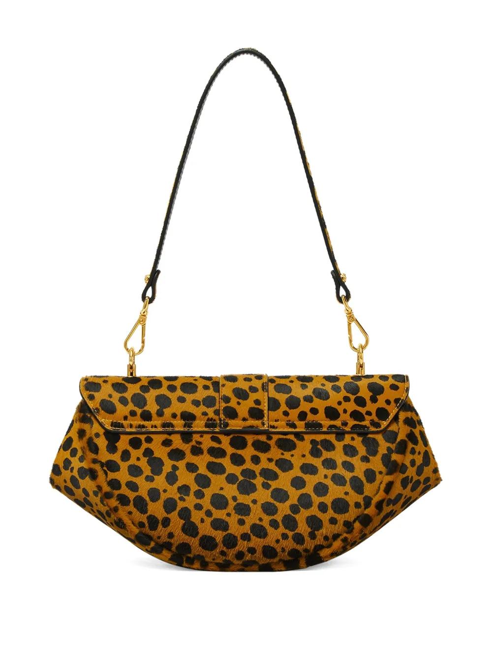 Versace Cheetah Virtus Calf Leather Shoulder Bag In Brown