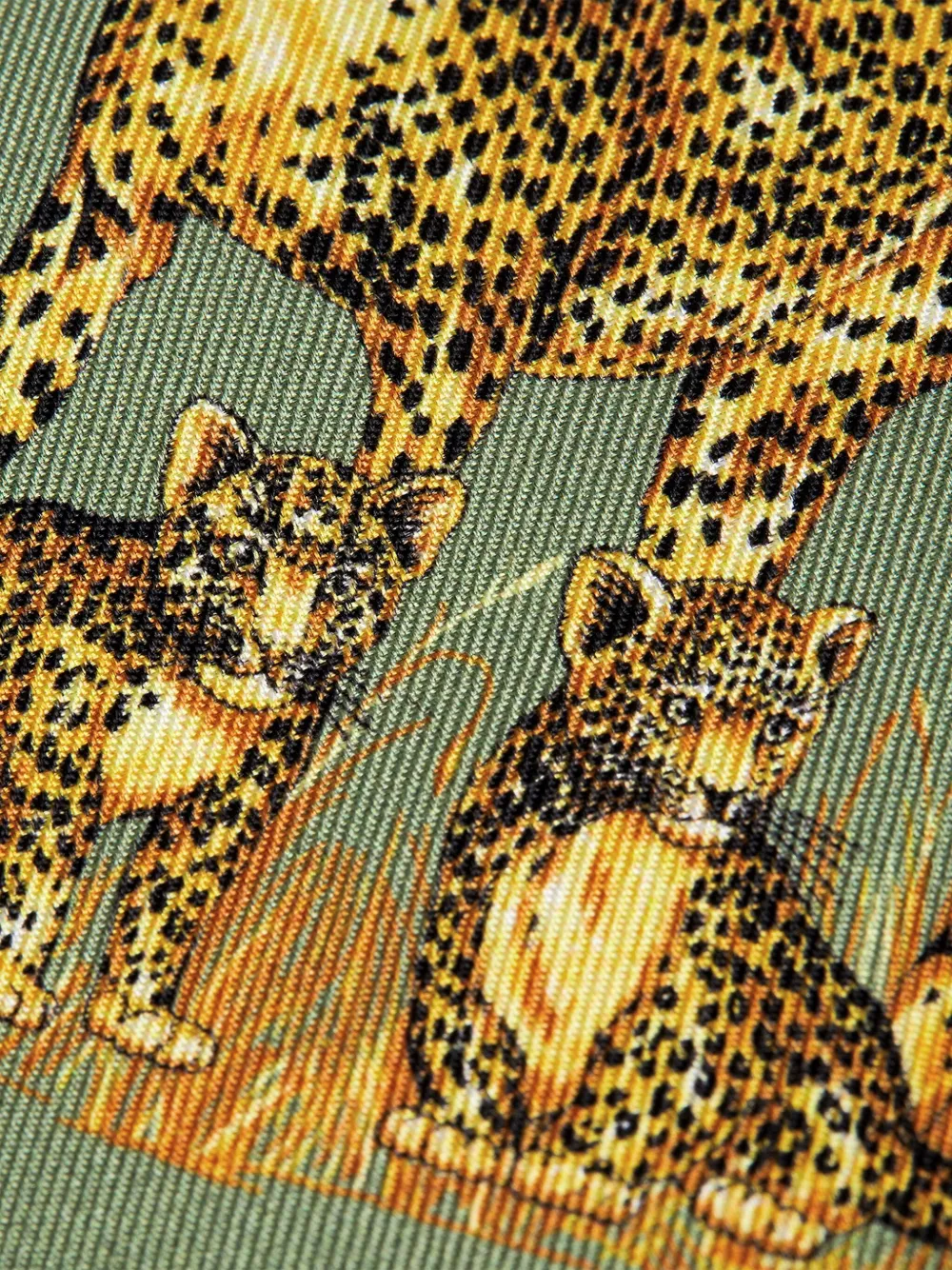 Versace Animal-print Silk Tie In Green