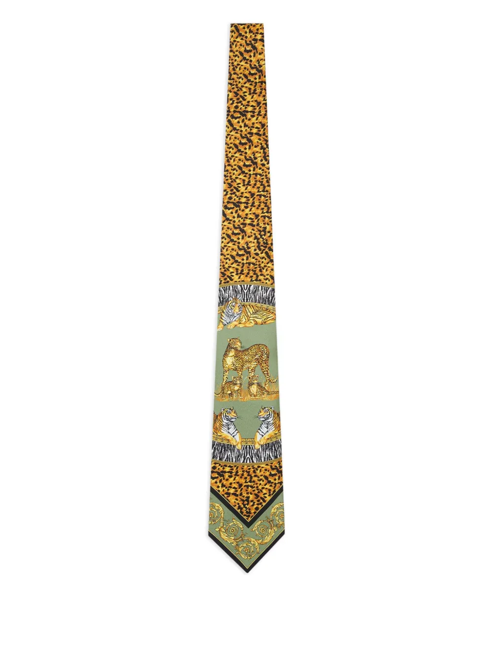 Versace animal-print silk tie | Green | Image 1