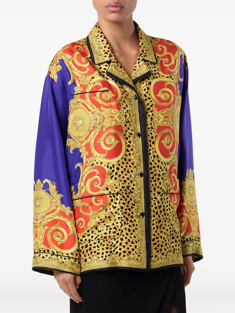 Versace Blouse met barokprint Paars