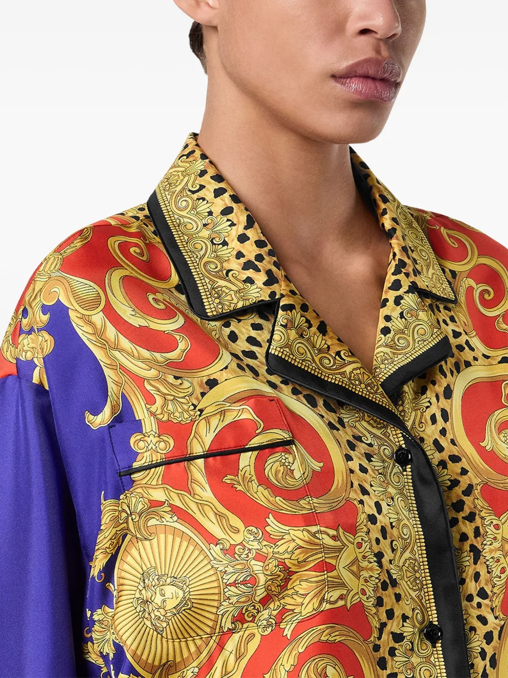 Versace Blouse met barokprint Paars