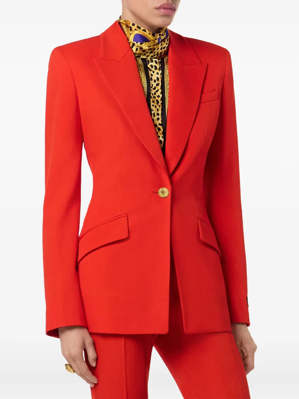 Versace Single-button Blazer In Red