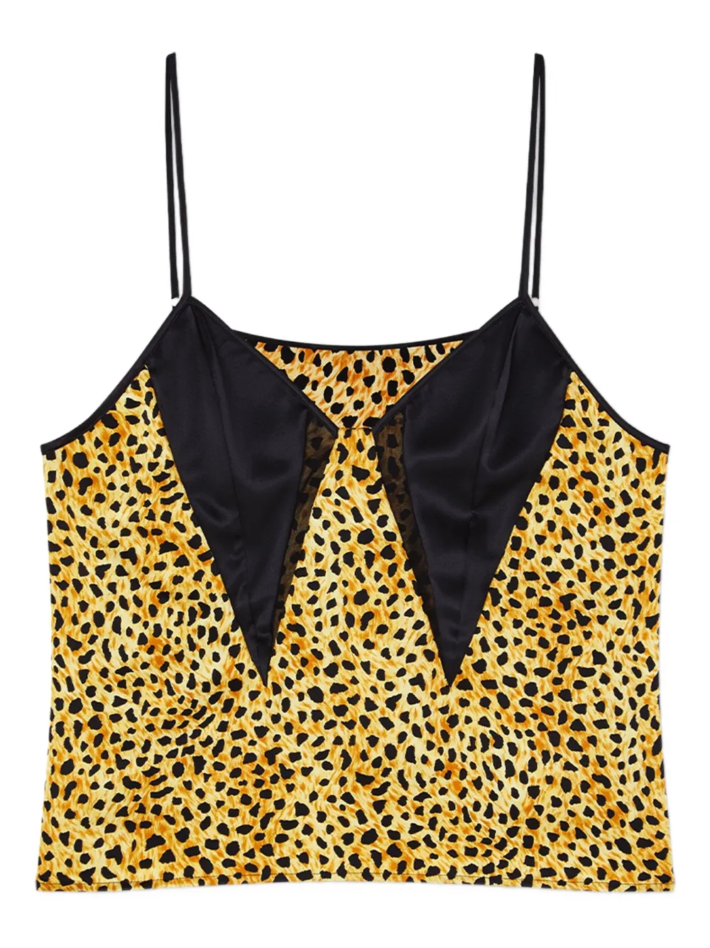 Versace cheetah-print silk top Geel