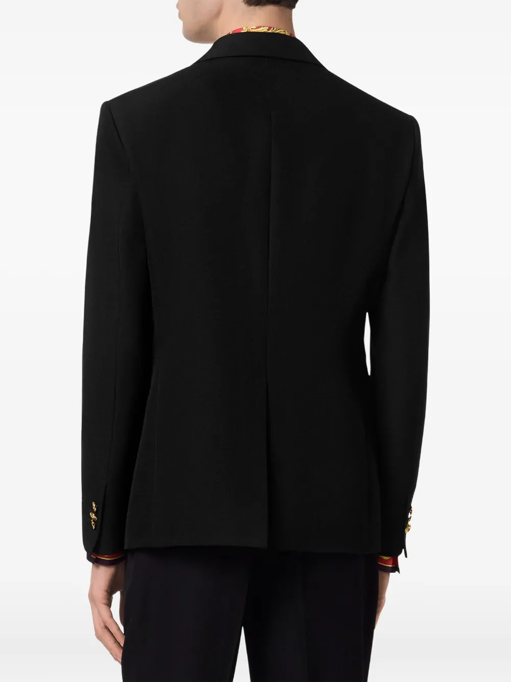 Versace Tailored Single Breasted Blazer With Notched Lapels In Black