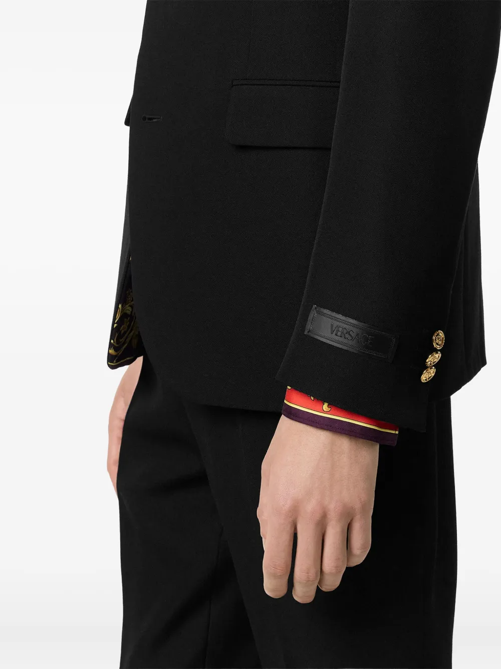 Versace Tailored Single Breasted Blazer With Notched Lapels In Black
