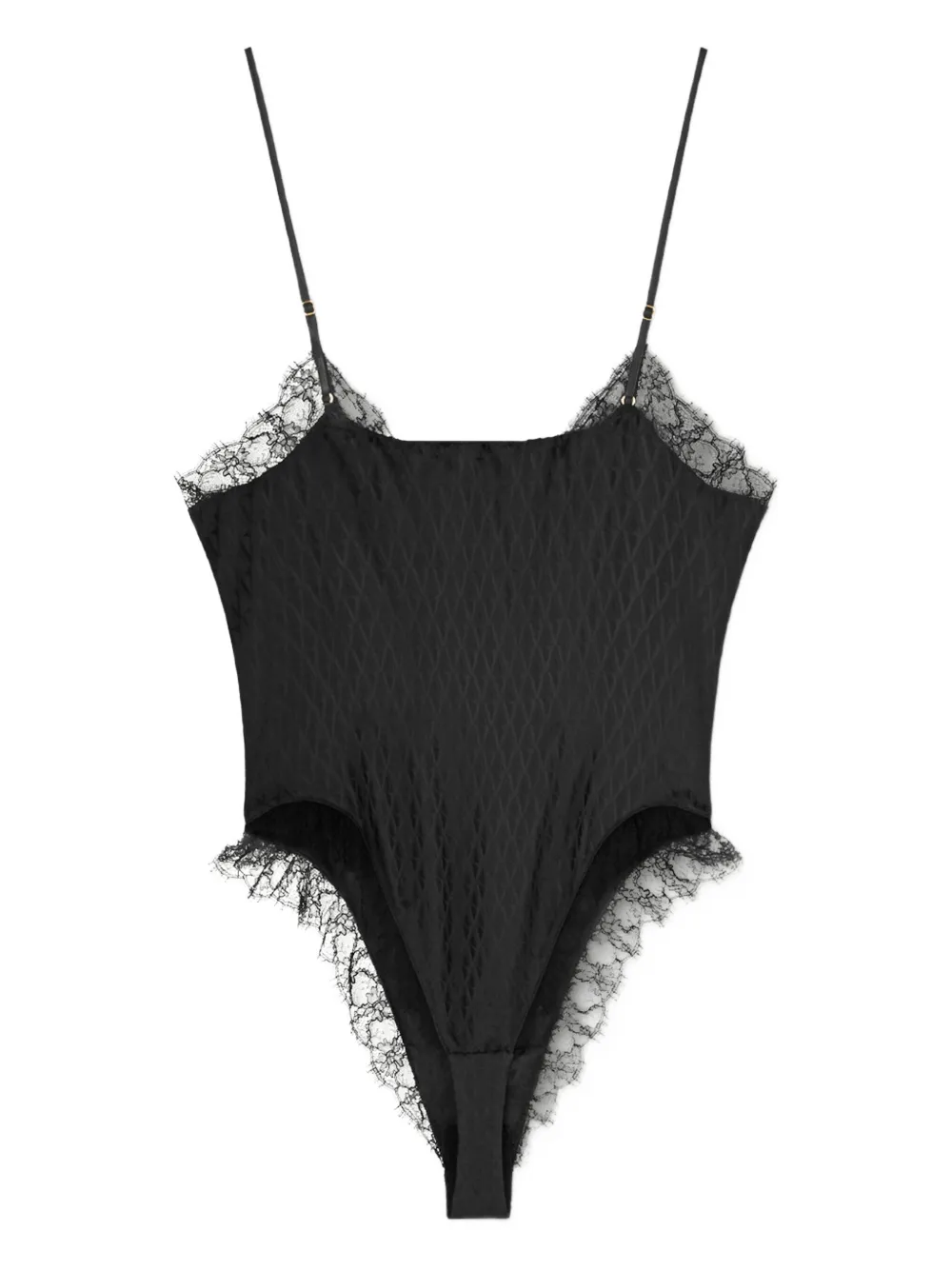 Versace Lace-trimmed Bodysuit In Black