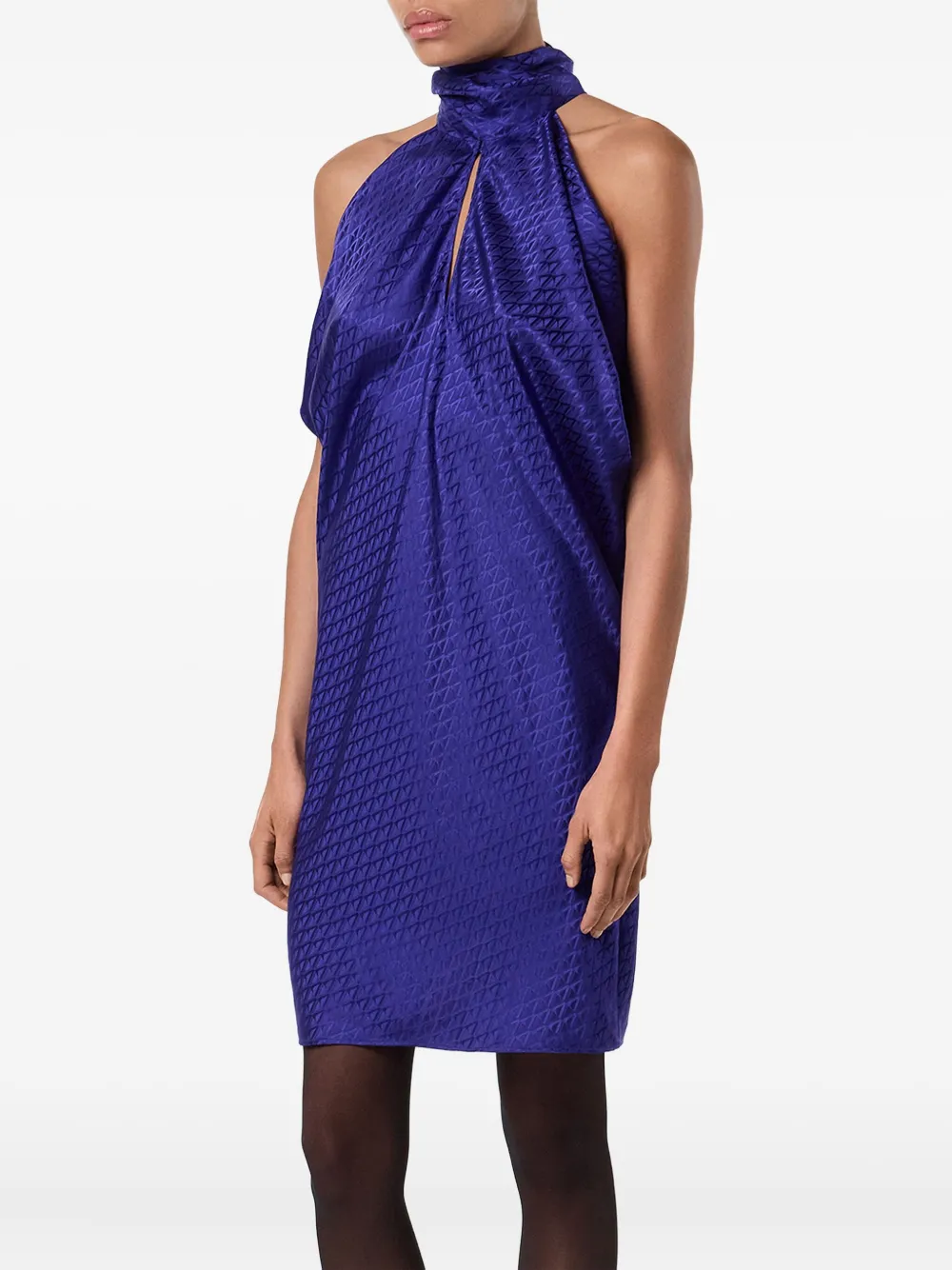Versace Mini-jurk met gedrapeerde hals Blauw
