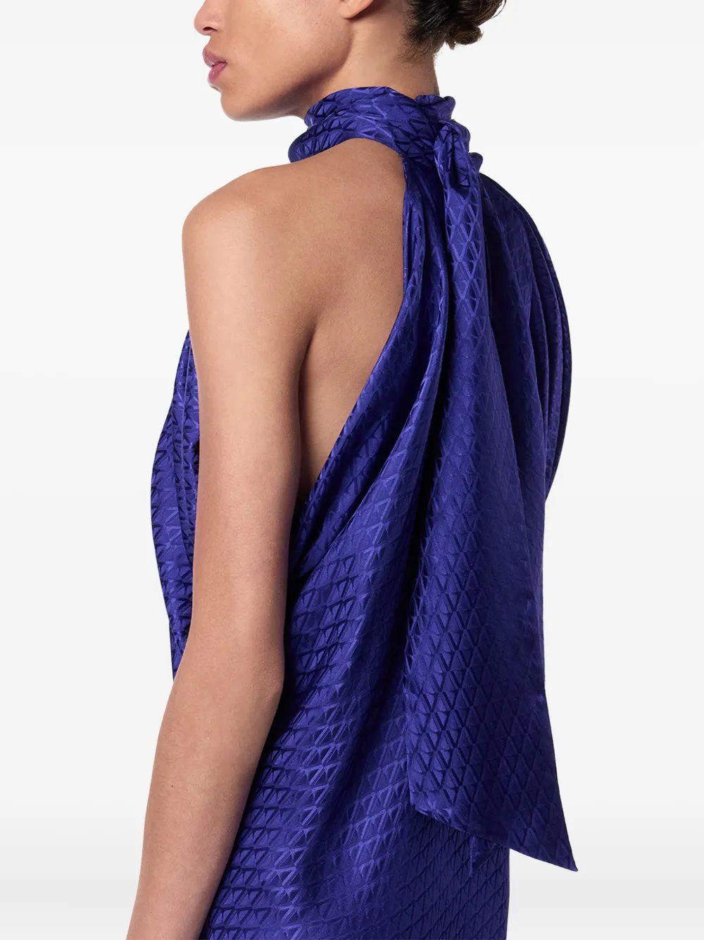 Versace Mini-jurk met gedrapeerde hals Blauw