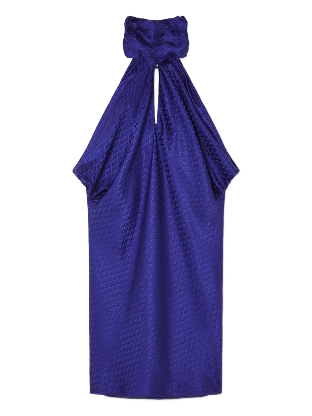 Versace Draped Halterneck Mini Dress In Blue
